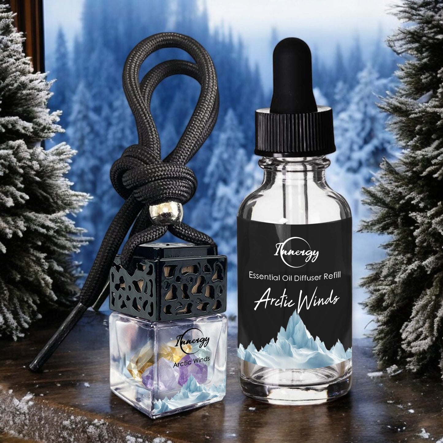 Arctic Winds Crystal-Enhanced Oil Diffuser, Car Air Freshener, 8ml