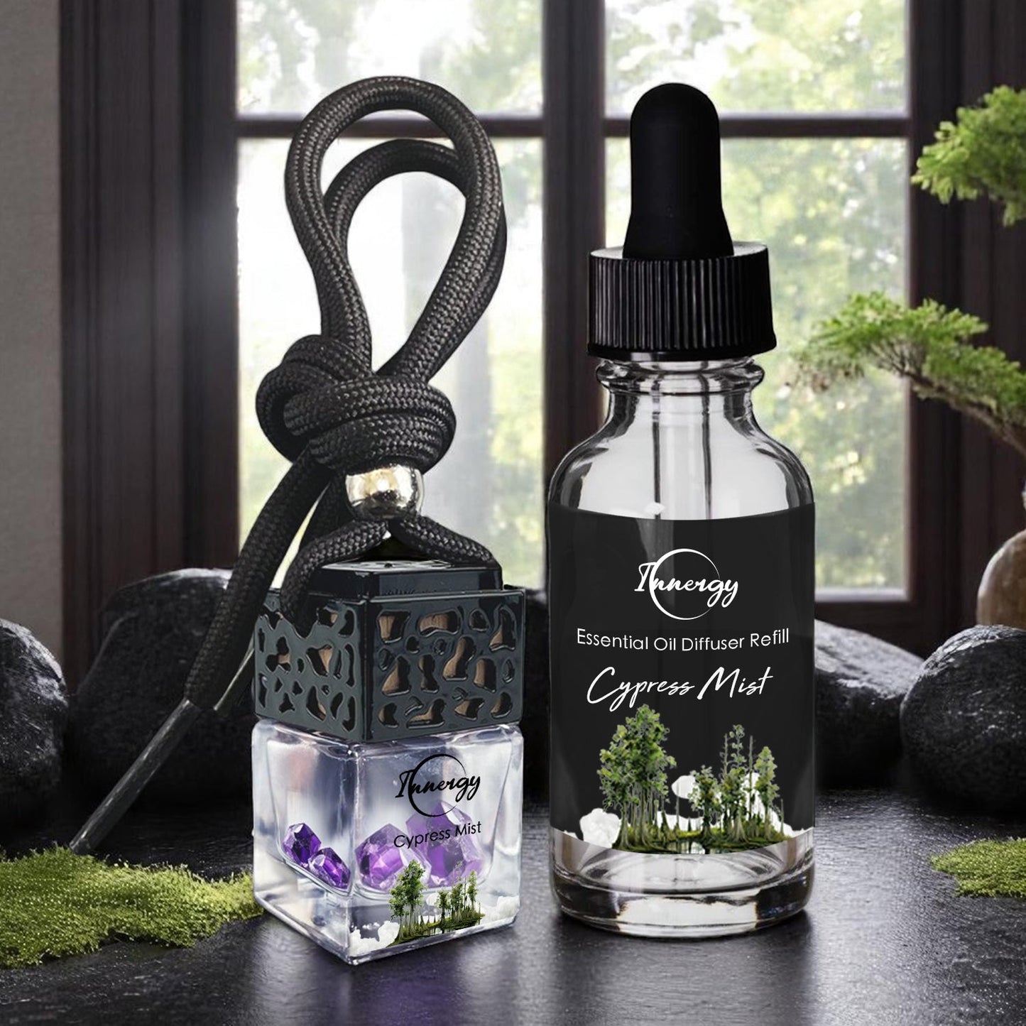 Cypress Mist Crystal-Enhanced Oil Diffuser, Car Air Freshener, 8ml