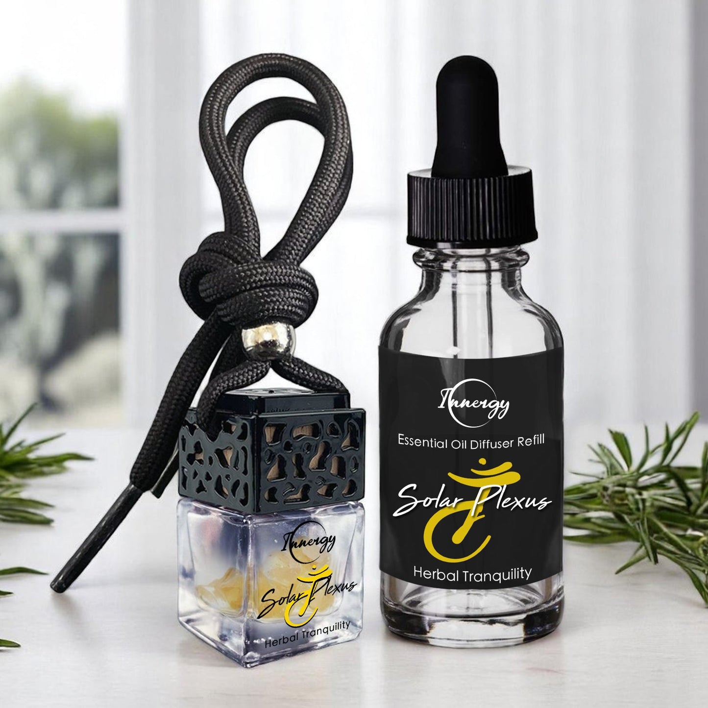 Solar Plexus Chakra Crystal-Enhanced Oil Diffuser, Car Air Freshener, 8ml