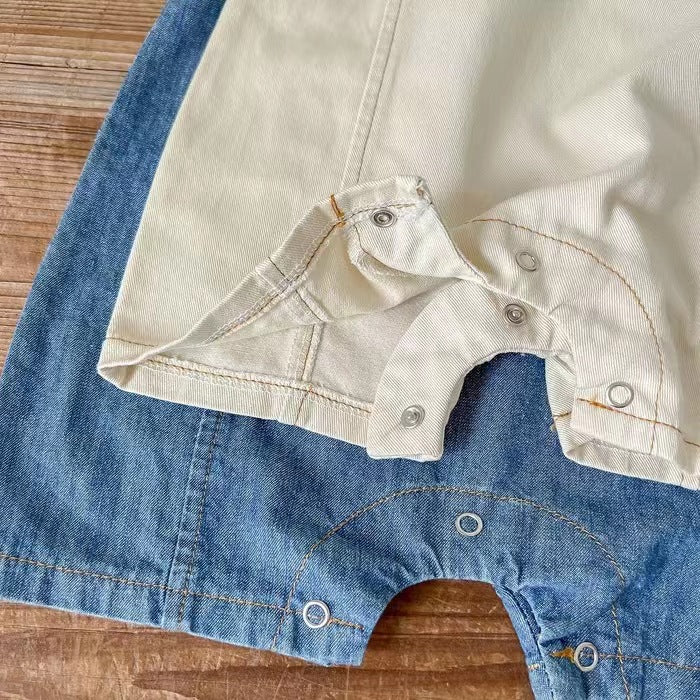 Baby Denim Overalls with Matching Hat