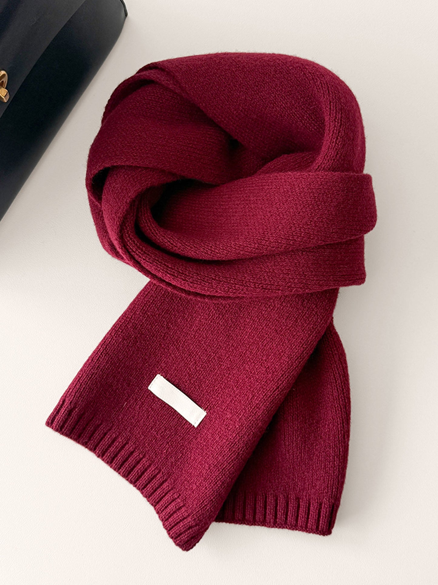 100% Wool Solid-Color Woven Scarf