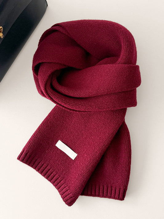 100% Wool Solid-Color Woven Scarf