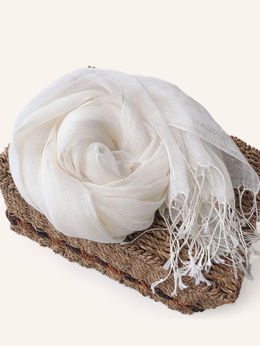 100% Linen Lightweight Solid Color Scarf