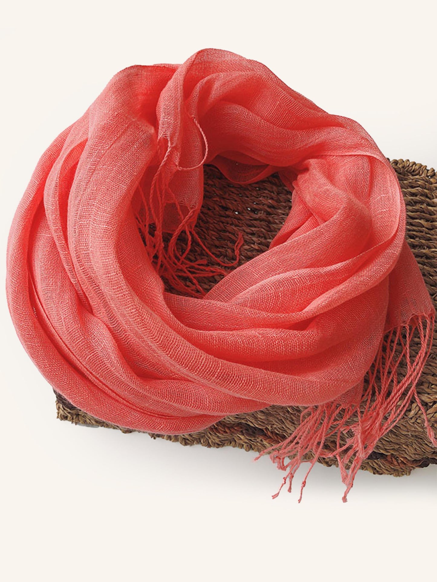 100% Linen Lightweight Solid Color Scarf