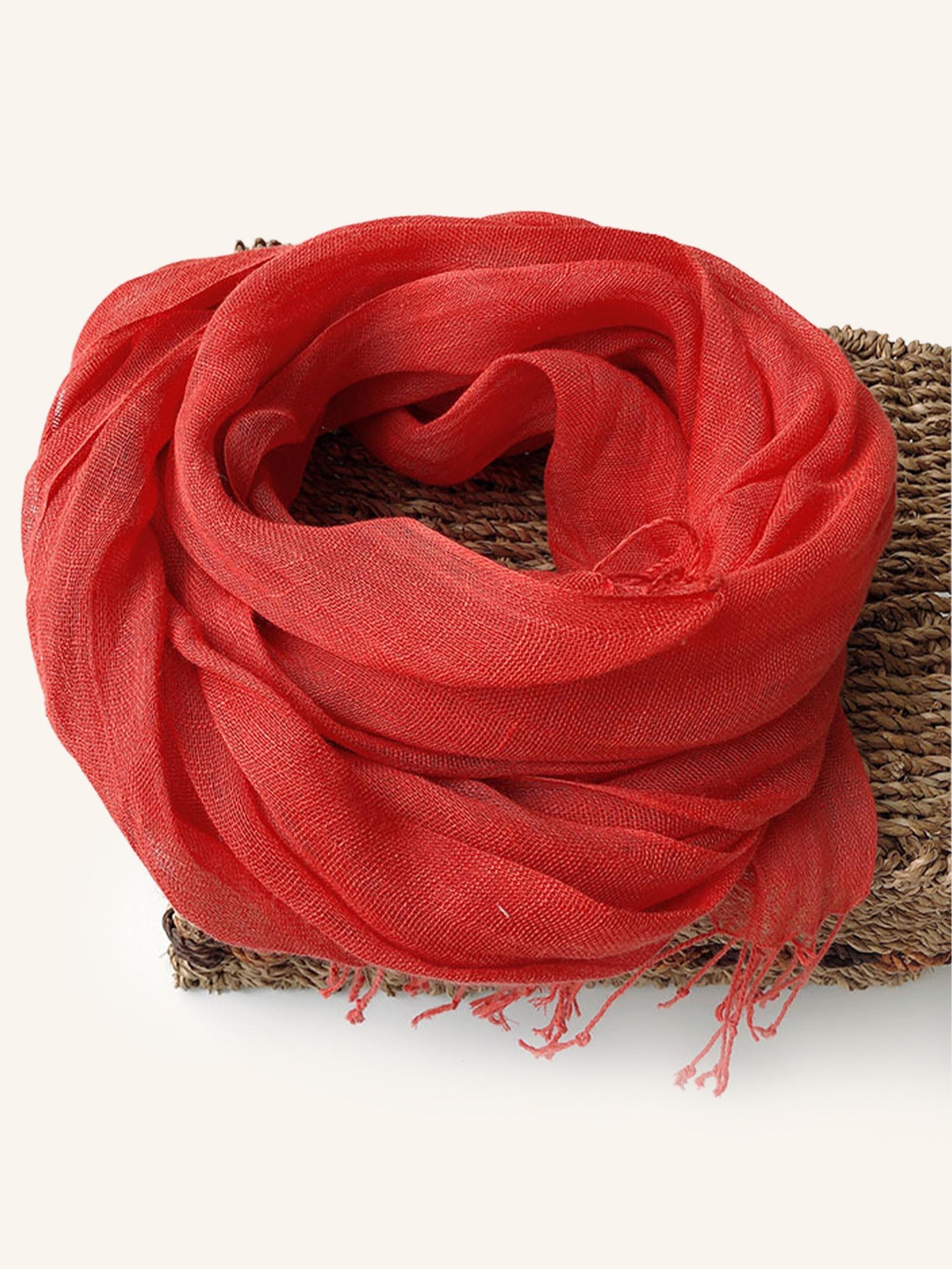 100% Linen Lightweight Solid Color Scarf