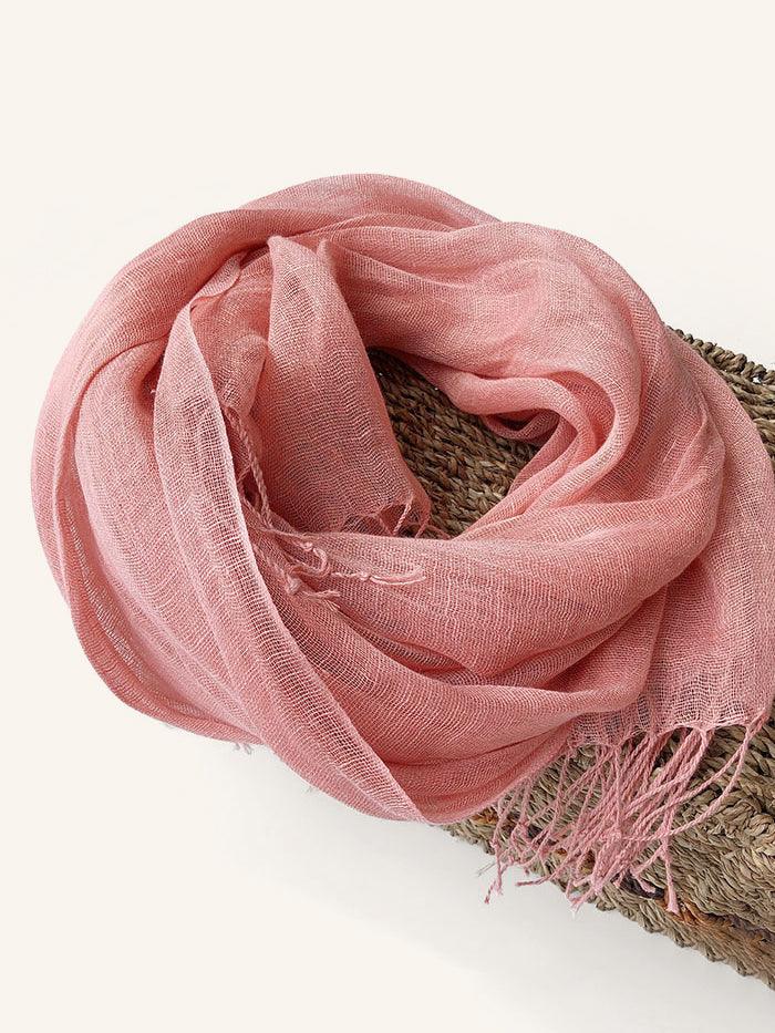 100% Linen Lightweight Solid Color Scarf