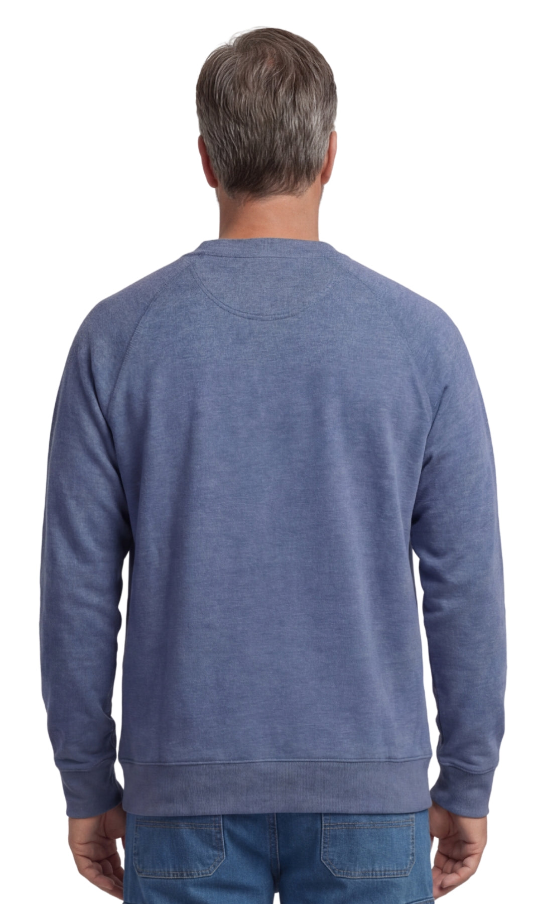 Mens 3-Pocket Fleece Sweatshirt with Raglan Seams, Chest Pocket and Tagless Neck
