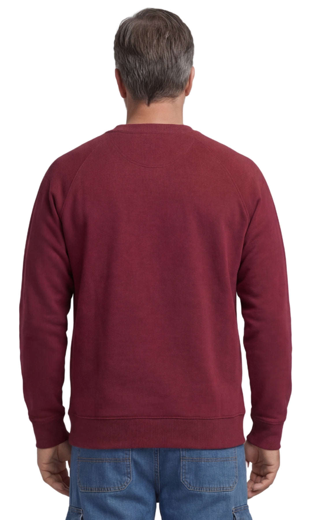 Mens 3-Pocket Fleece Sweatshirt with Raglan Seams, Chest Pocket and Tagless Neck