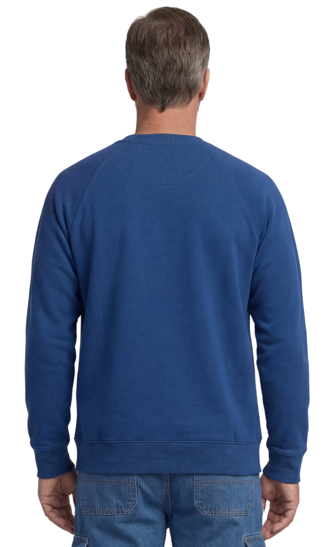 Mens 3-Pocket Fleece Sweatshirt with Raglan Seams, Chest Pocket and Tagless Neck