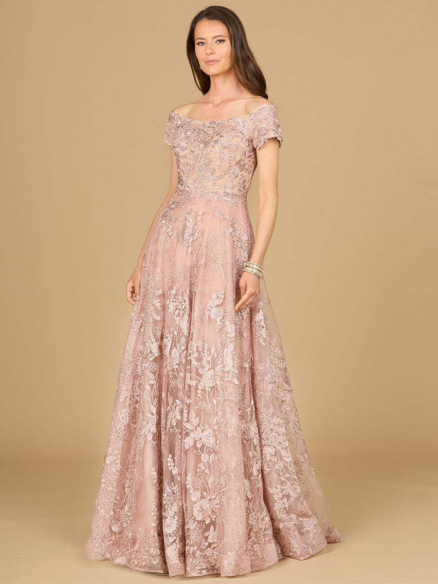 Off Shoulder A-Line Gown