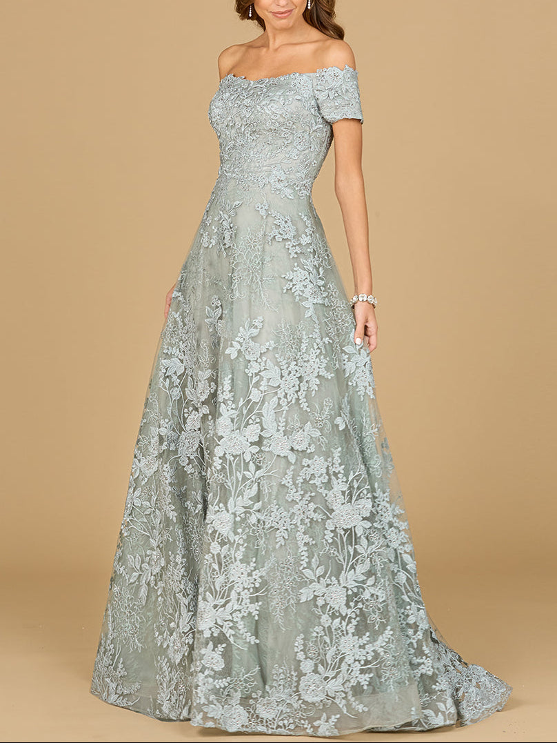 Off Shoulder A-Line Gown