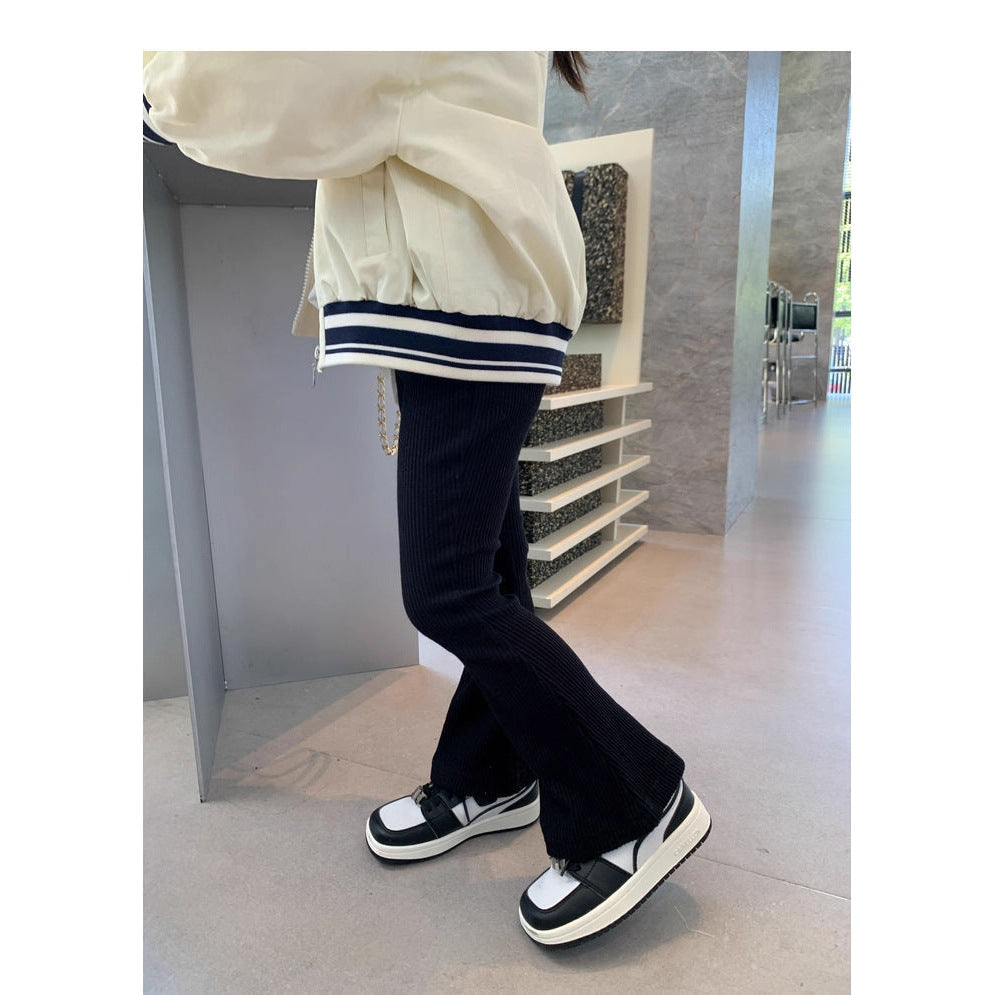 Versatile, Casual and Stylish Solid-Color Leggings for Little Girls