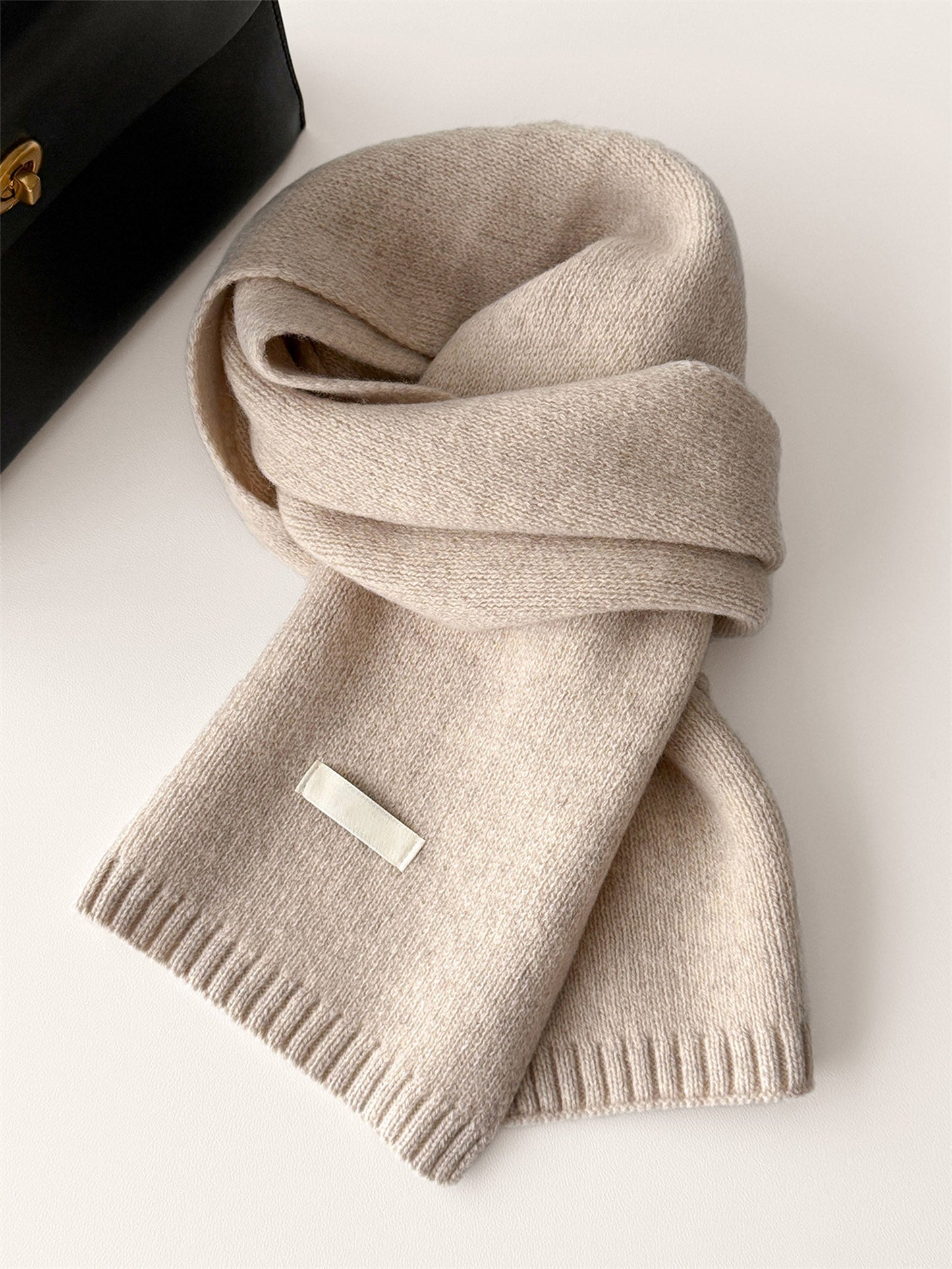 100% Wool Solid-Color Woven Scarf