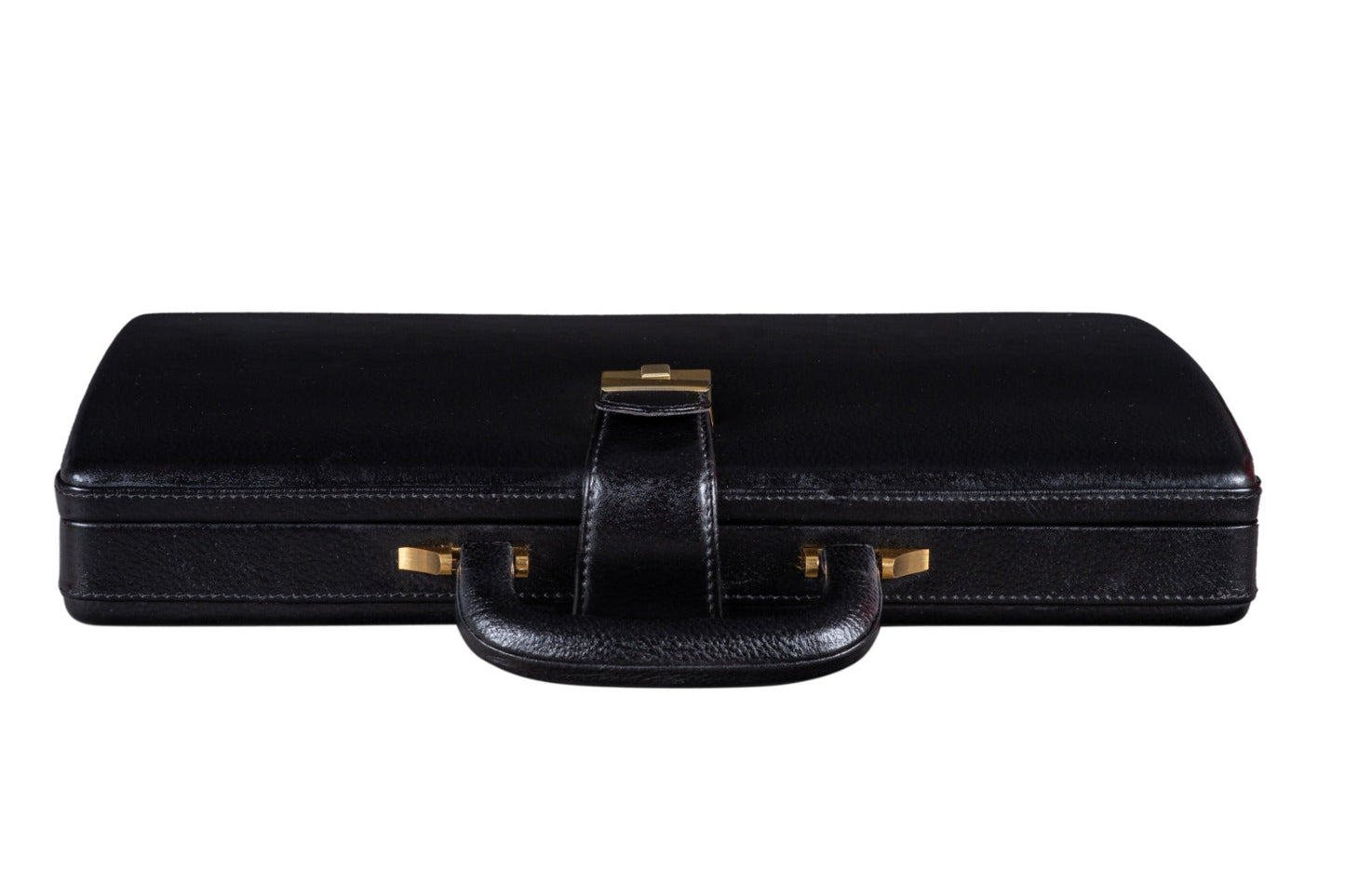 Leather Executive Men's Leather Attache Briefcase - Black