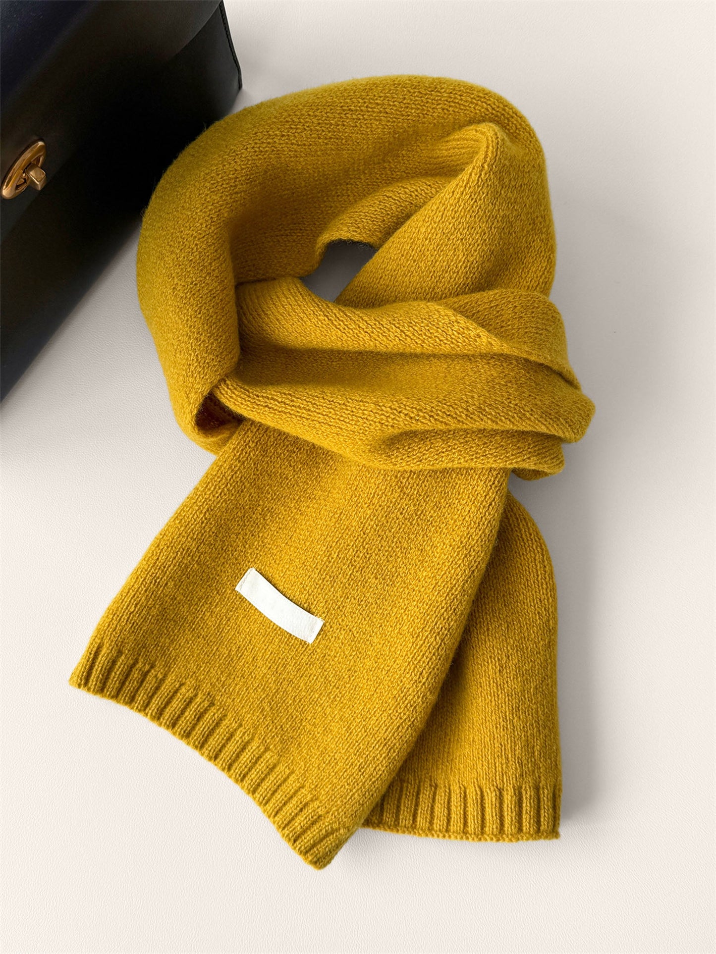100% Wool Solid-Color Woven Scarf