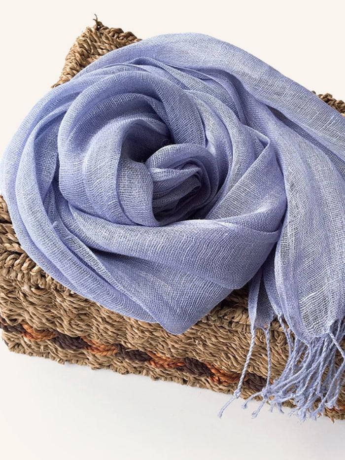 100% Linen Lightweight Solid Color Scarf