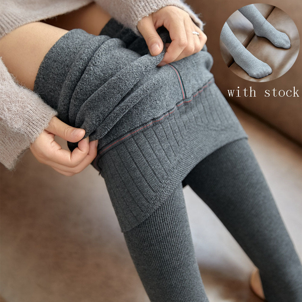 High Waist Leggings - Thick, High-Stretch, Imitation Cashmere