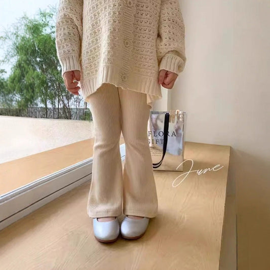 Versatile, Casual and Stylish Solid-Color Leggings for Little Girls