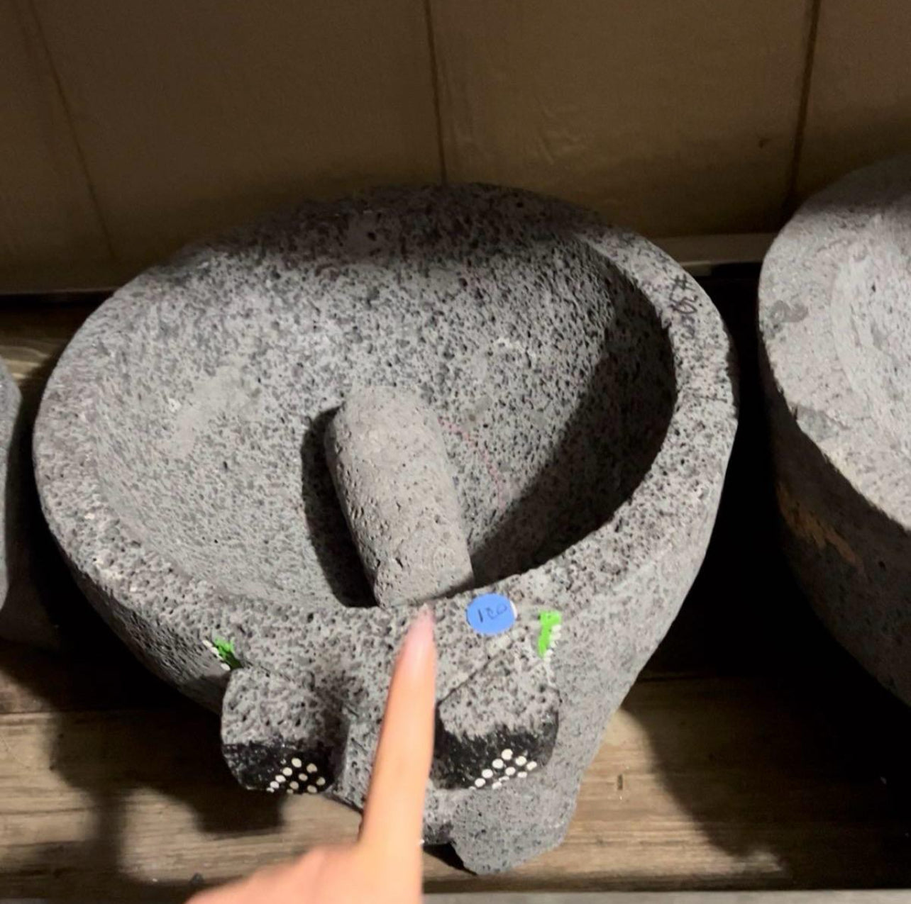 Molcajete Puerco Original 100% Lava Volcanic Stone Mortar and Pestle