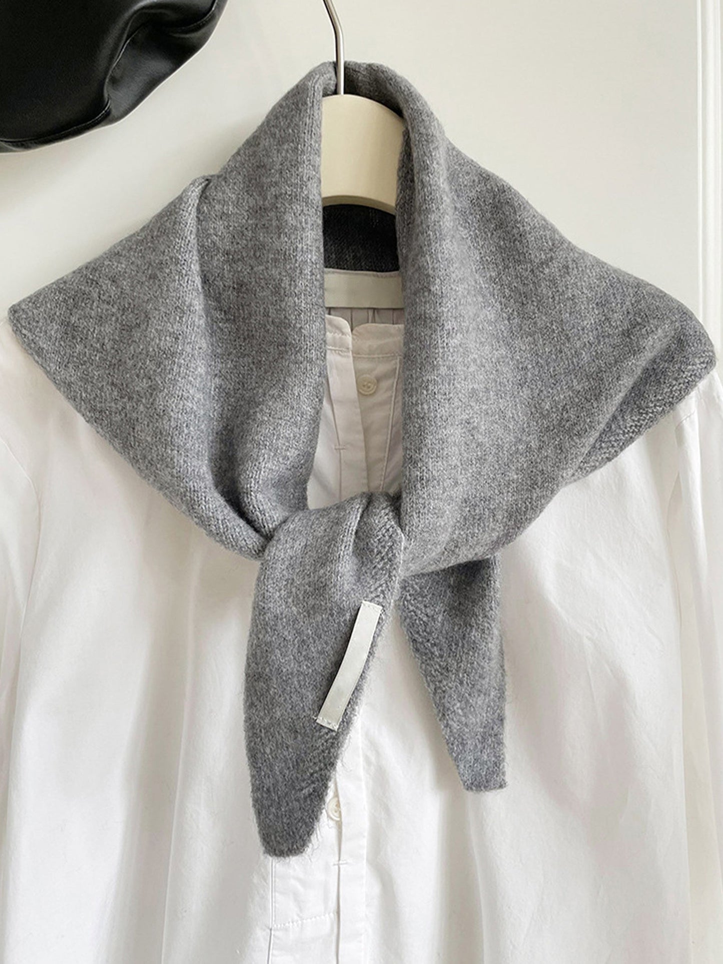 100% Merino Wool Knitted Triangle Scarf