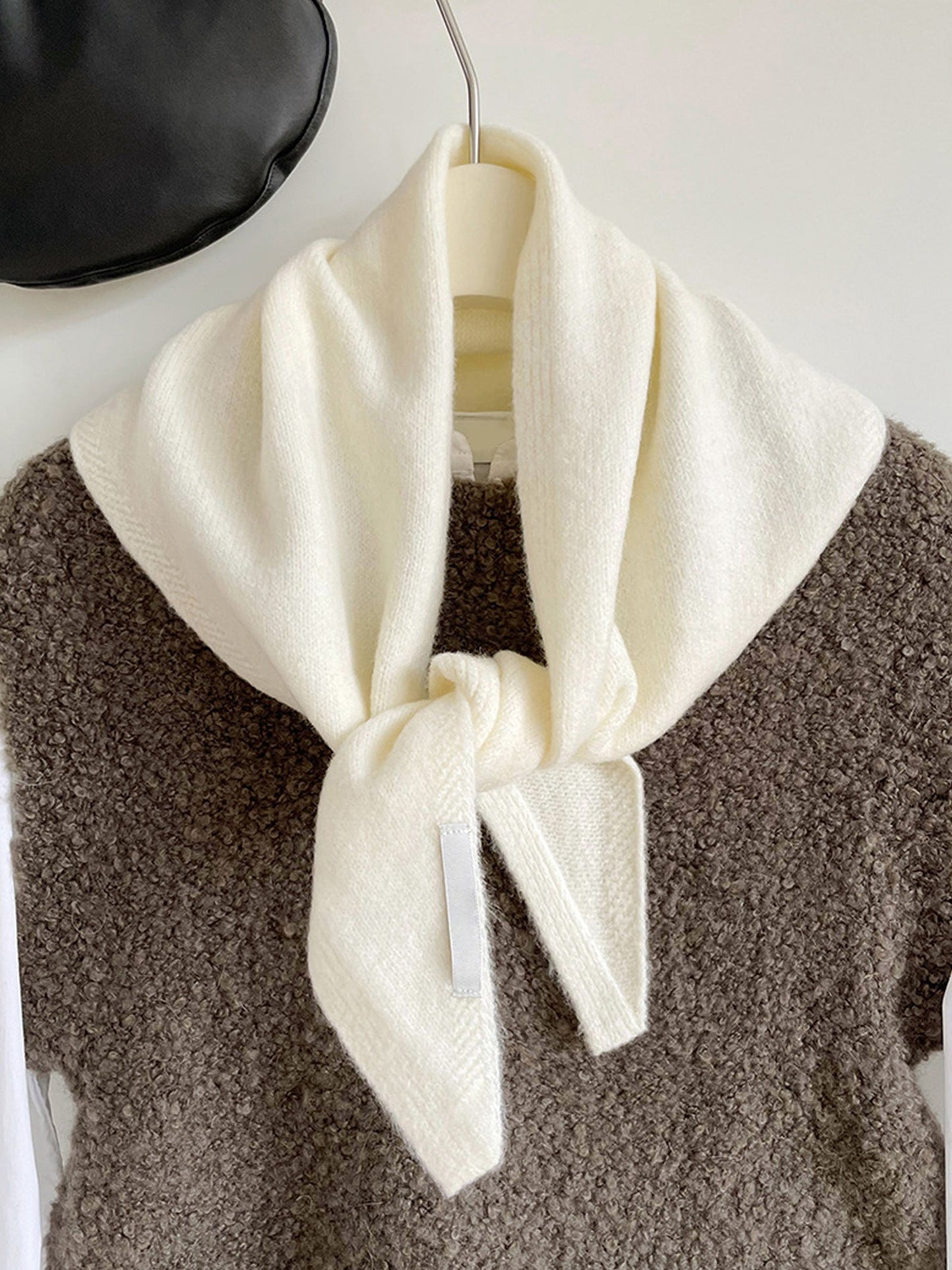 100% Merino Wool Knitted Triangle Scarf