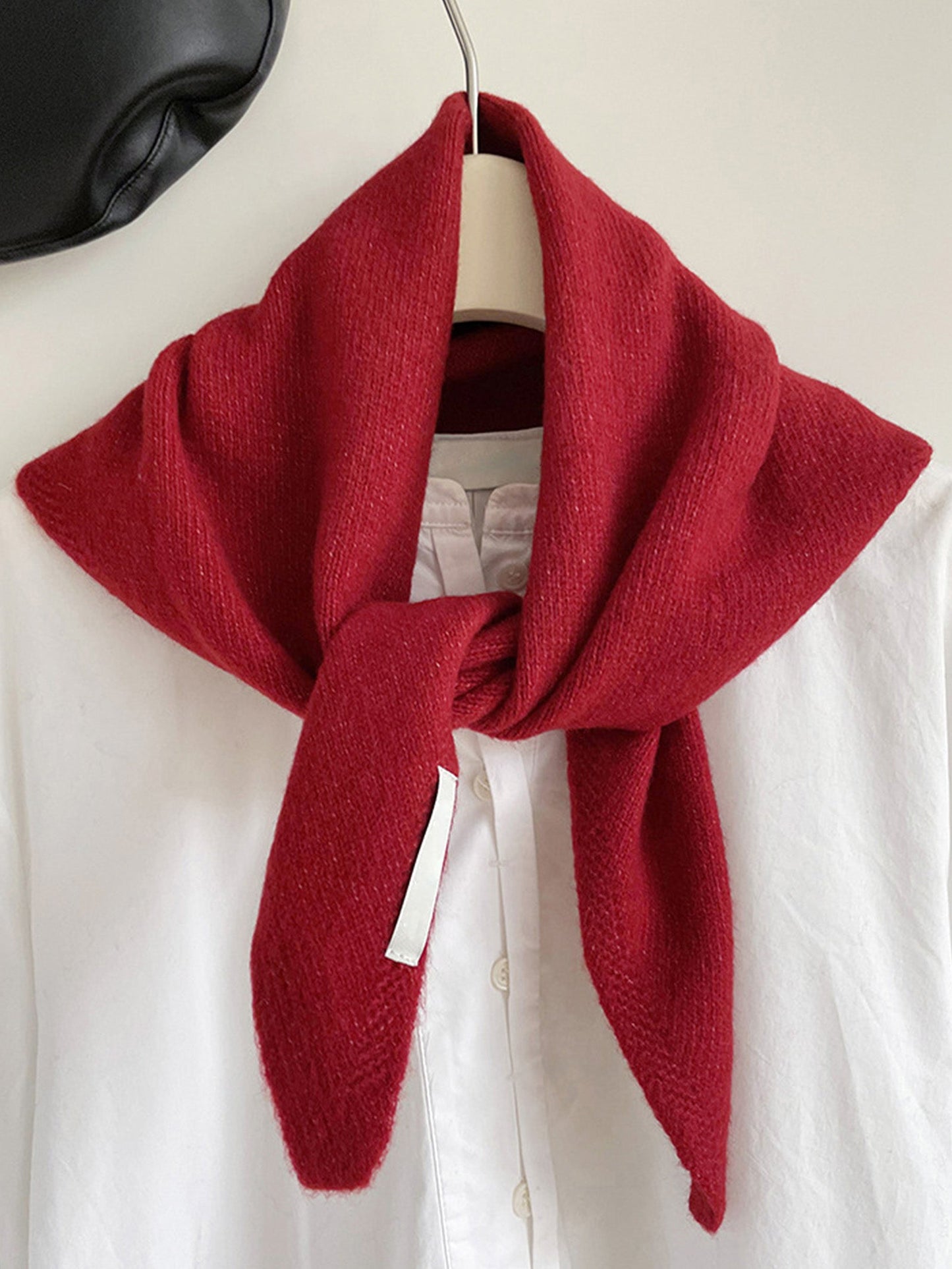 100% Merino Wool Knitted Triangle Scarf