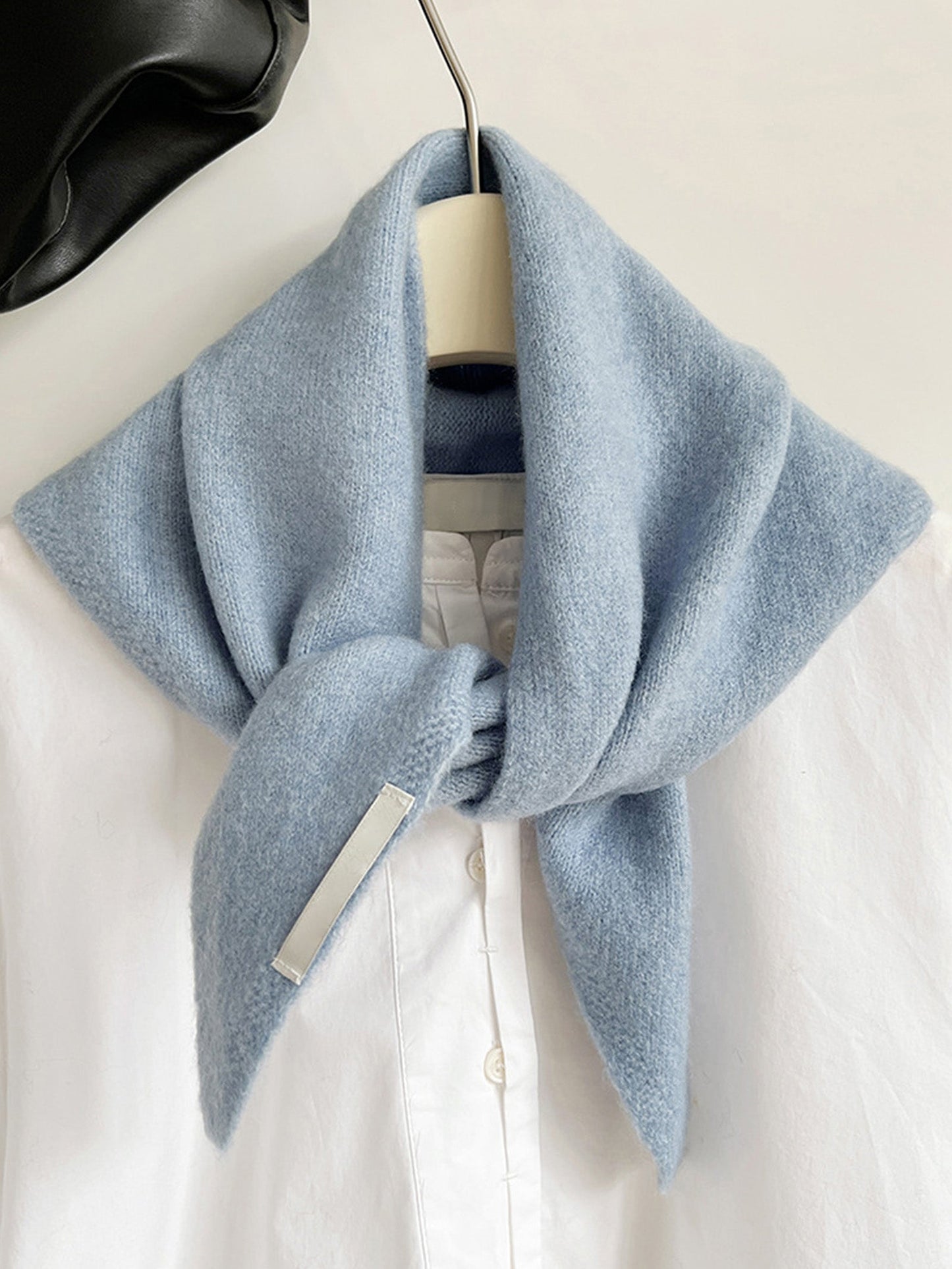 100% Merino Wool Knitted Triangle Scarf