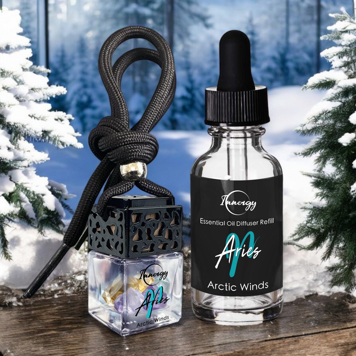 Aries Zodiac Crystal-Enhanced Oil Diffuser, Car Air Freshener, 8ml