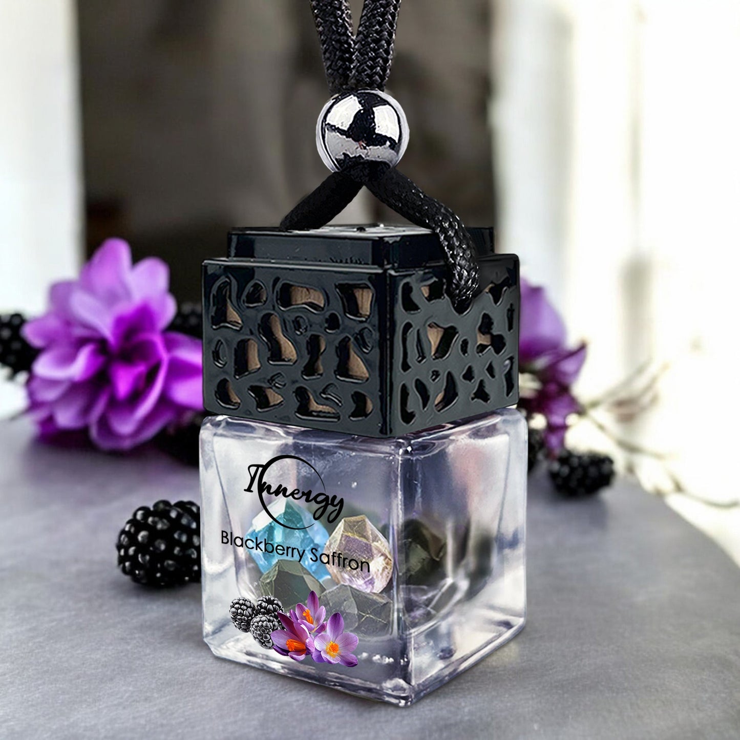 Blackberry Saffron Crystal-Enhanced Oil Diffuser, Car Air Freshener, 8ml