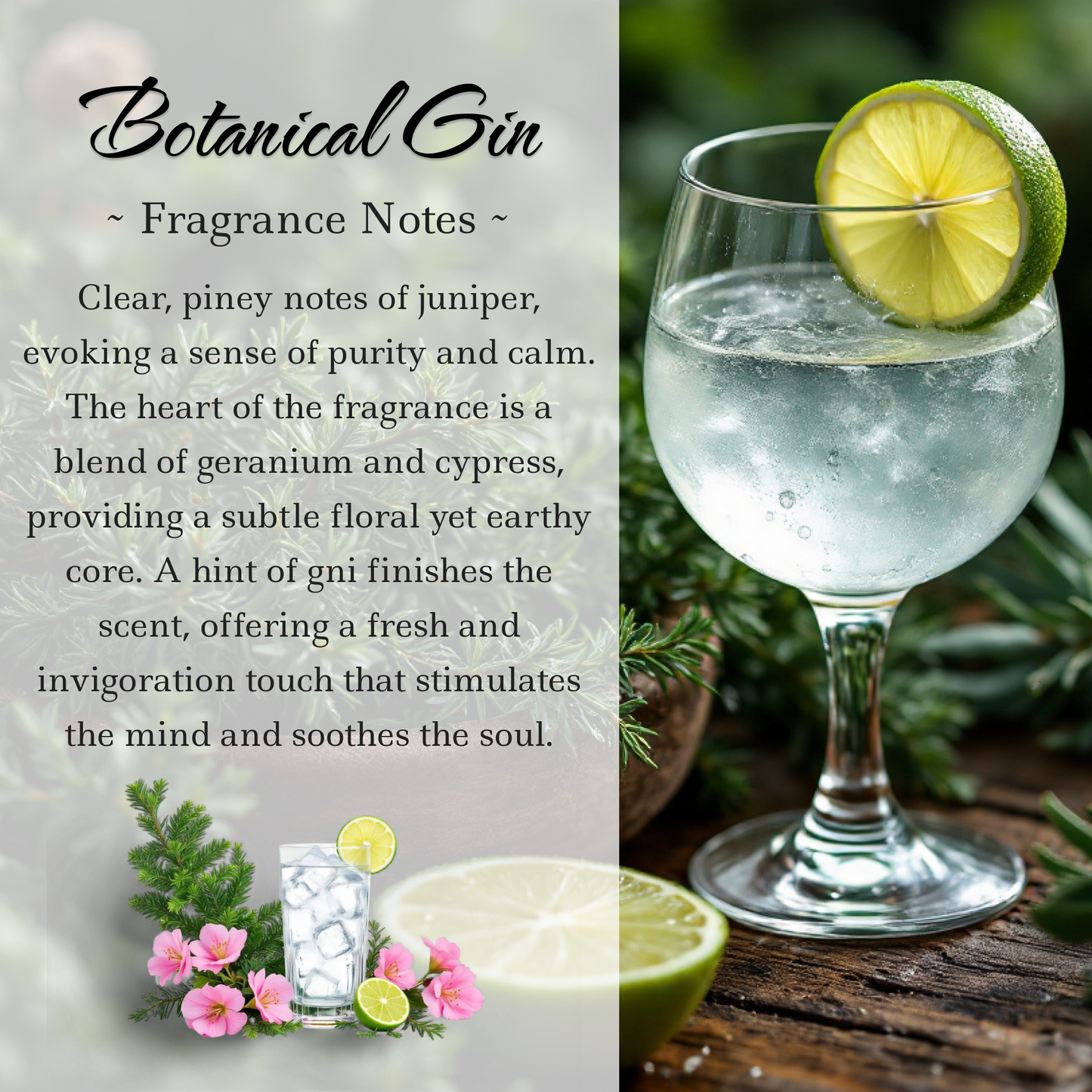 Botanical Gin and Juniper Crystal-Enhanced Oil Diffuser, Car Air Freshener, 8ml
