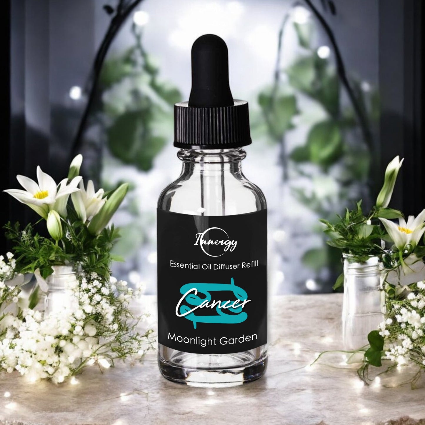 Cancer Zodiac Crystal-Enhanced Oil Diffuser, Car Air Freshener, 8ml