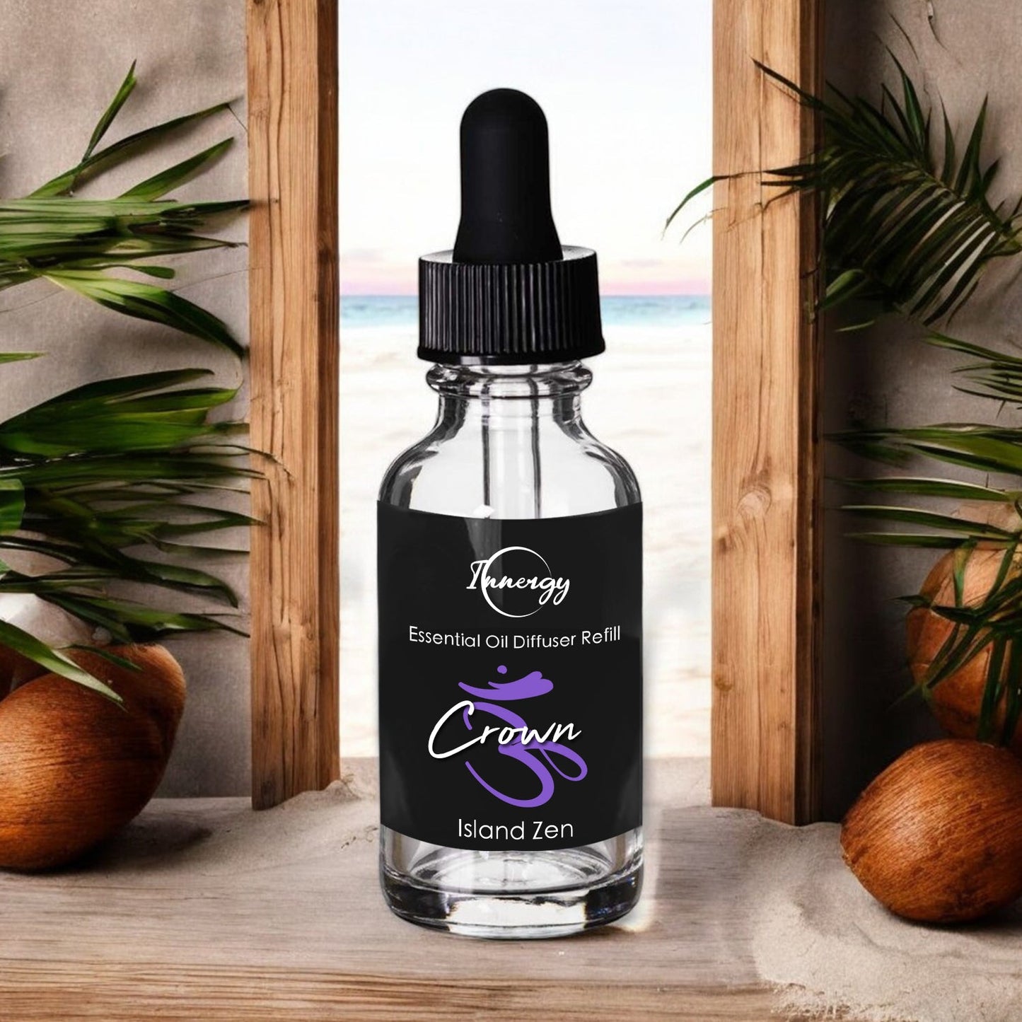 Crown Chakra Crystal-Enhanced Oil Diffuser, Car Air Freshener, 8ml