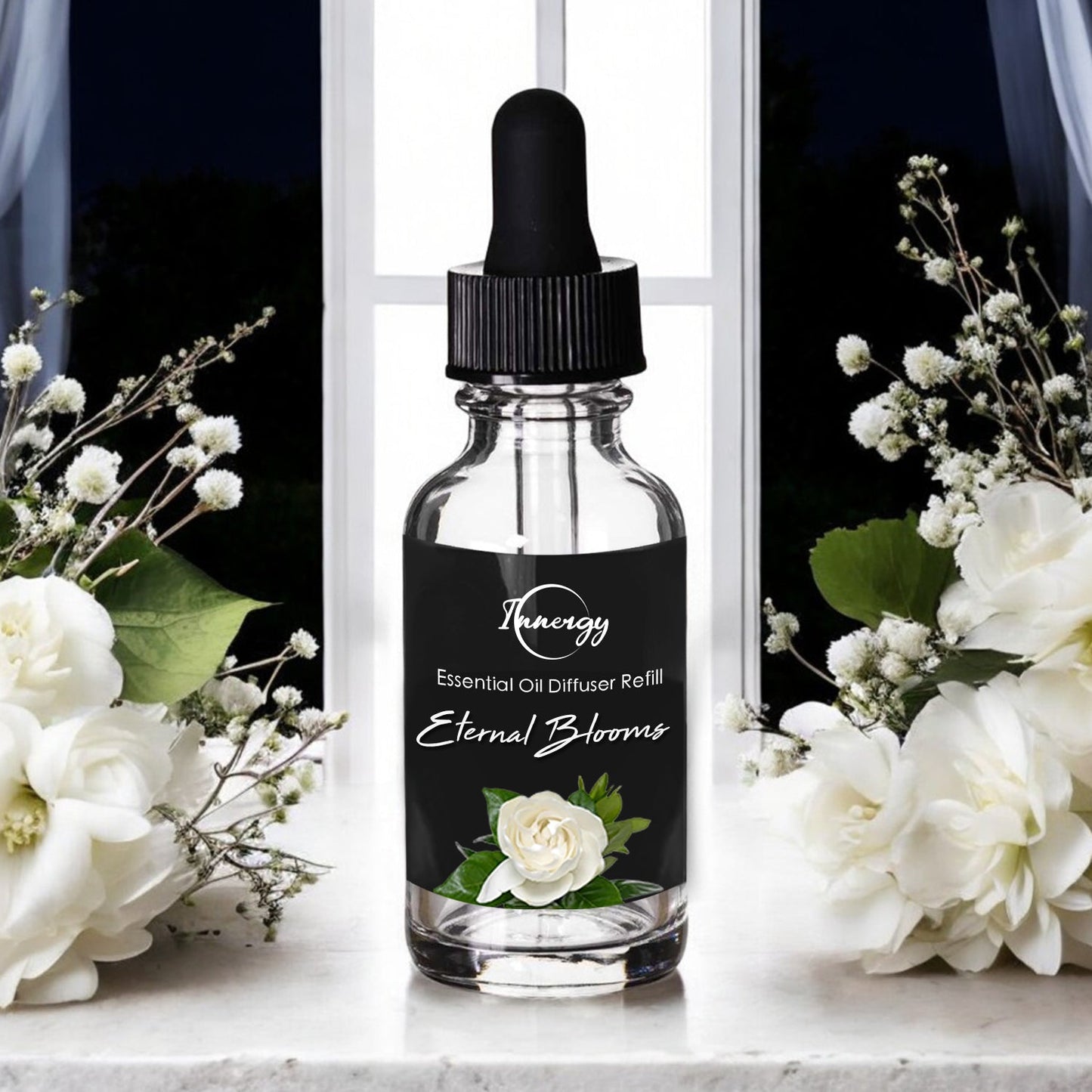 Eternal Blooms Crystal-Enhanced Oil Diffuser, Car Air Freshener, 8ml