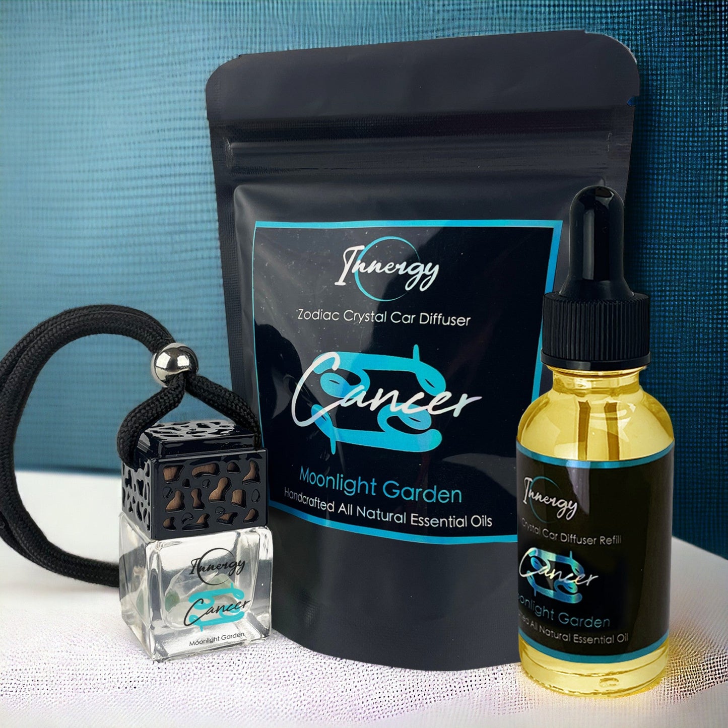 Cancer Zodiac Crystal-Enhanced Oil Diffuser, Car Air Freshener, 8ml