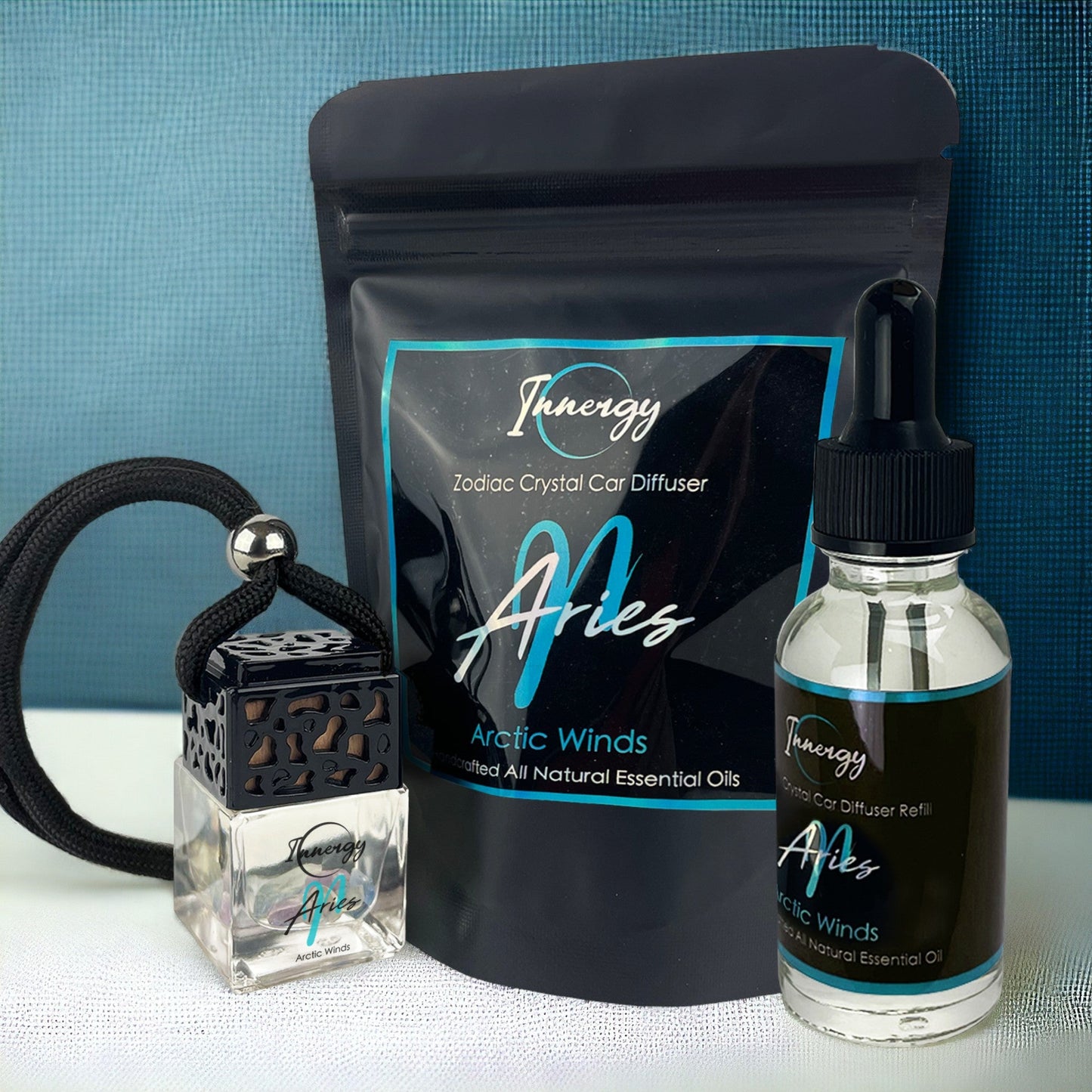 Aries Zodiac Crystal-Enhanced Oil Diffuser, Car Air Freshener, 8ml