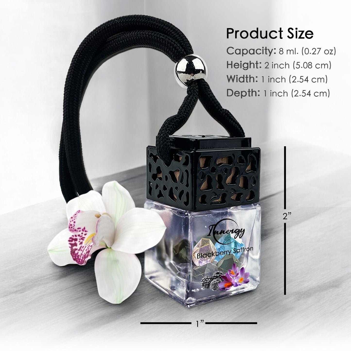 Blackberry Saffron Crystal-Enhanced Oil Diffuser, Car Air Freshener, 8ml