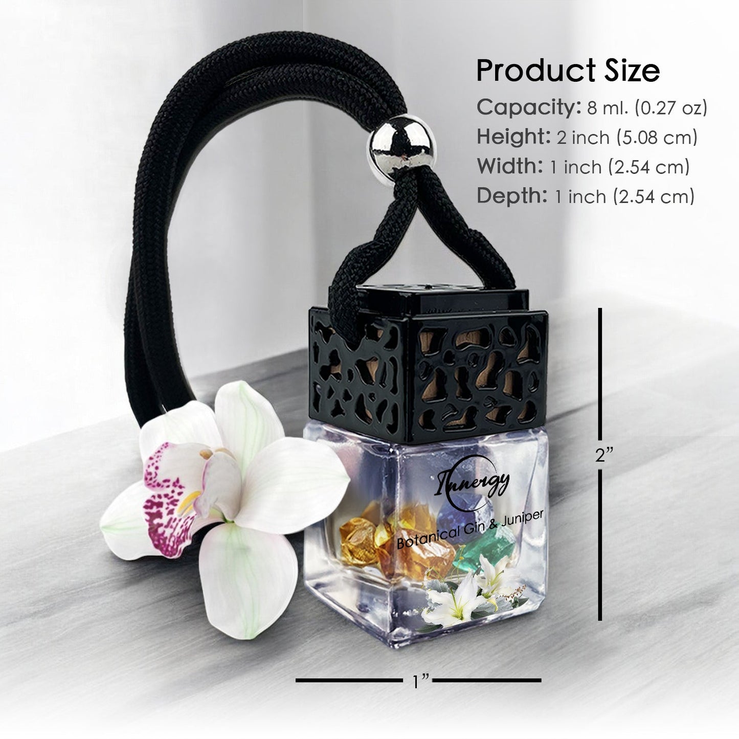 Botanical Gin and Juniper Crystal-Enhanced Oil Diffuser, Car Air Freshener, 8ml