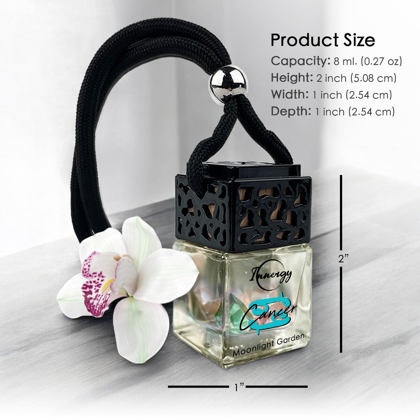 Cancer Zodiac Crystal-Enhanced Oil Diffuser, Car Air Freshener, 8ml