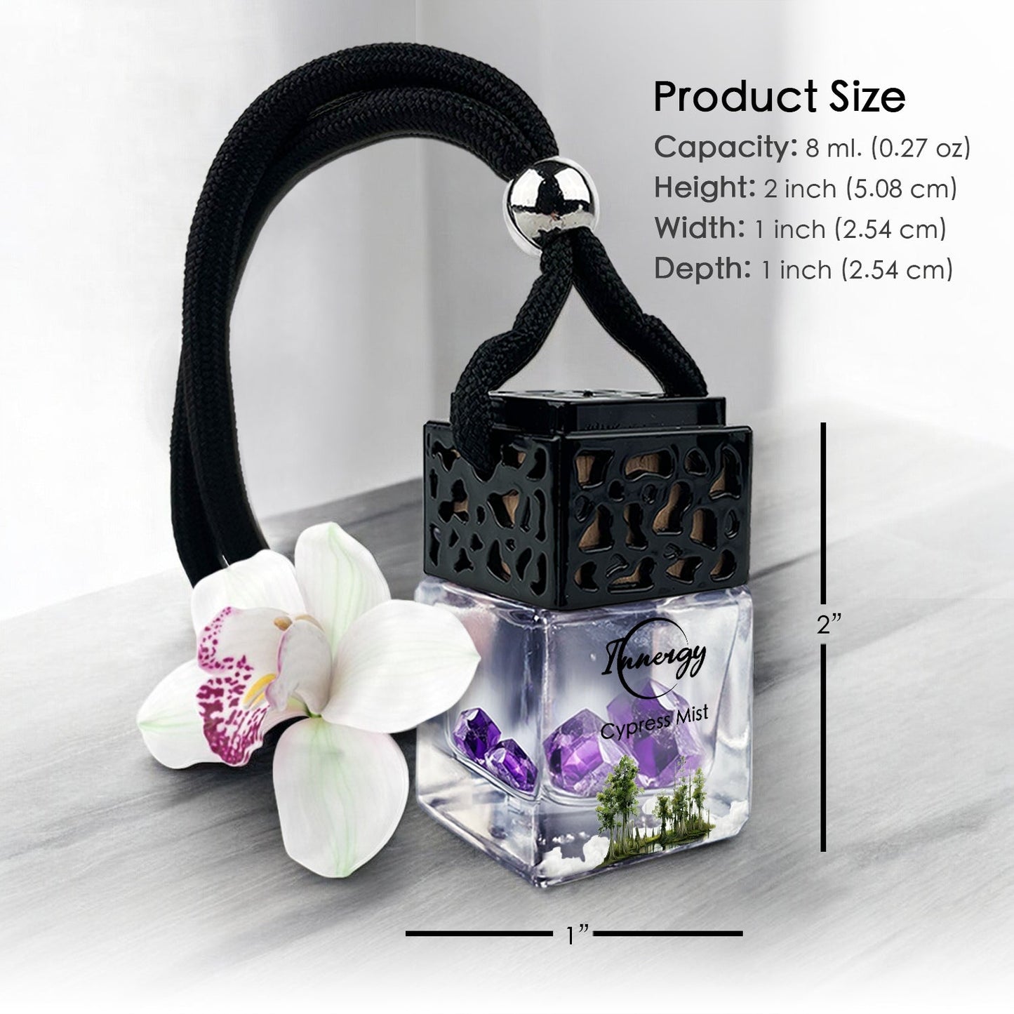 Cypress Mist Crystal-Enhanced Oil Diffuser, Car Air Freshener, 8ml