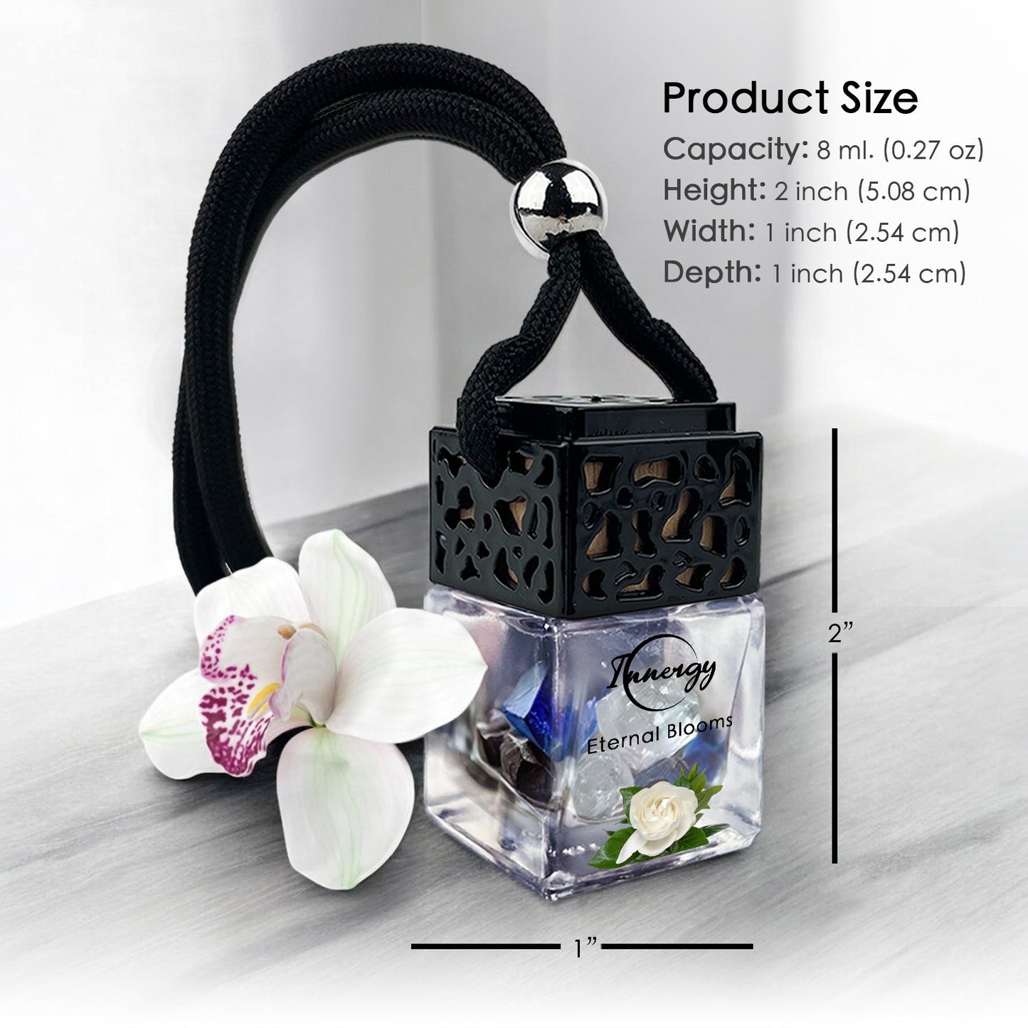 Eternal Blooms Crystal-Enhanced Oil Diffuser, Car Air Freshener, 8ml