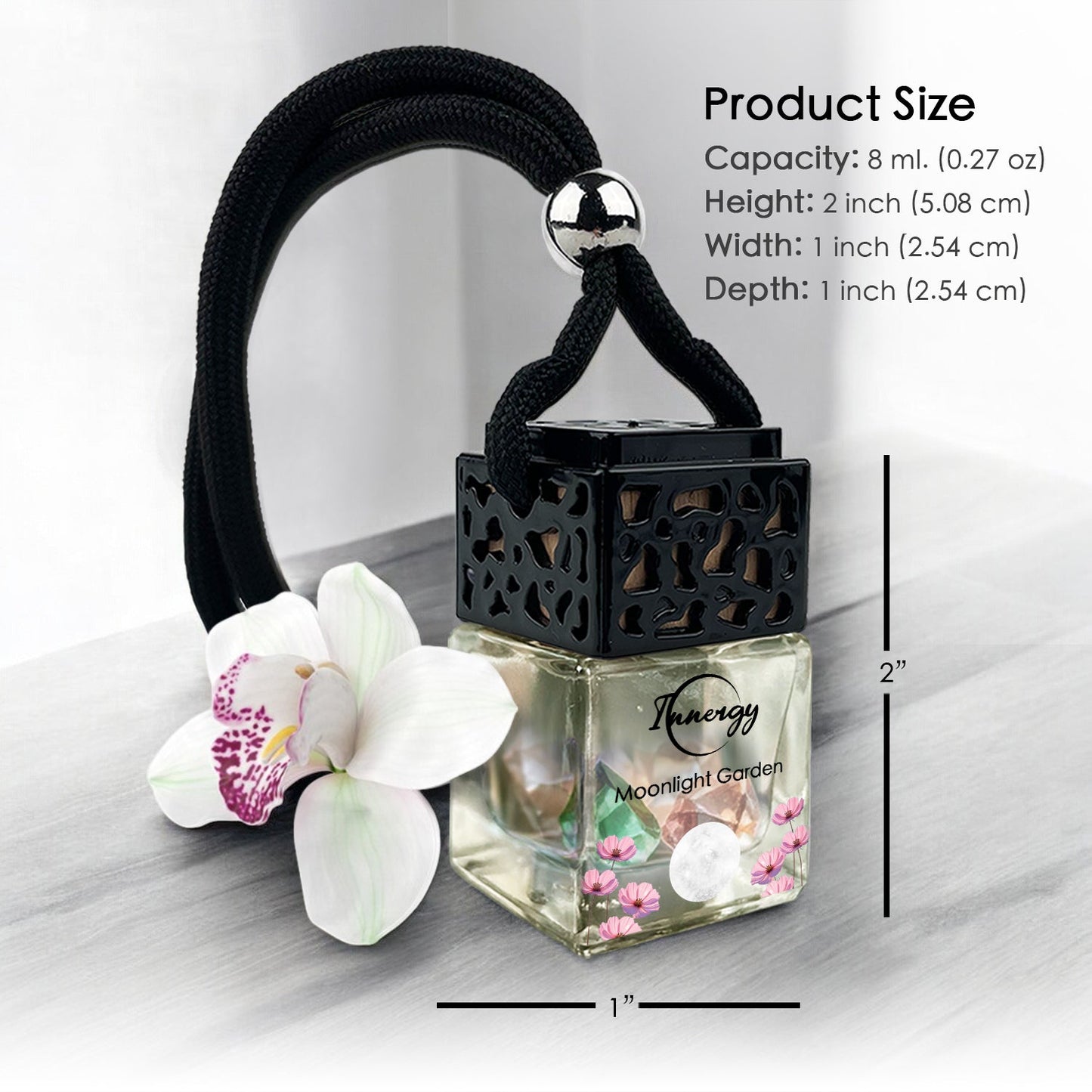 Moonlight Garden Crystal-Enhanced Oil Diffuser, Car Air Freshener, 8ml