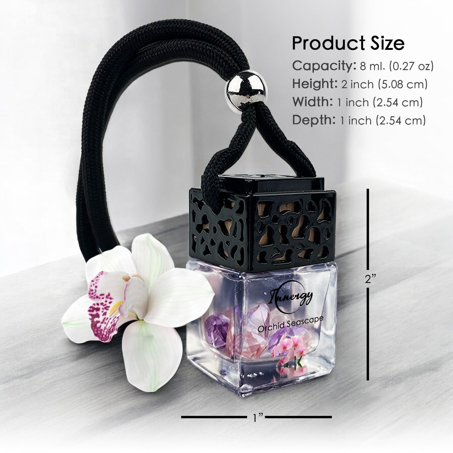 Orchid Seascape Crystal-Enhanced Oil Diffuser, Car Air Freshener, 8ml