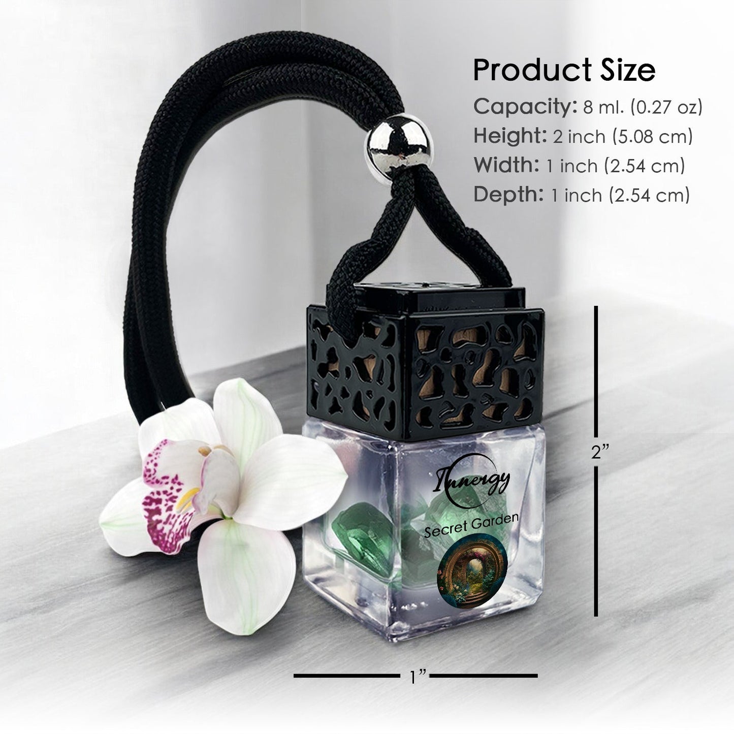 Secret Garden Crystal-Enhanced Oil Diffuser, Car Air Freshener, 8ml