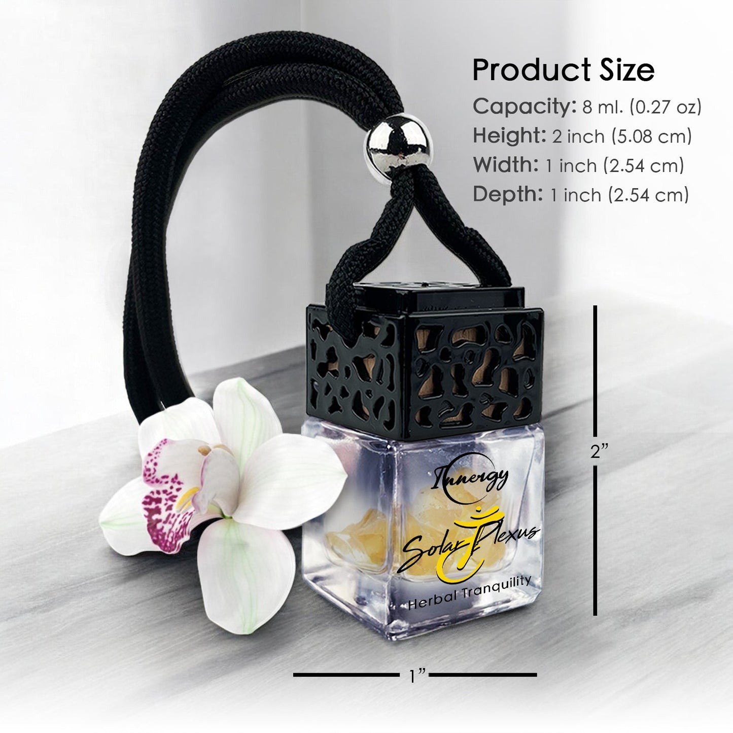 Solar Plexus Chakra Crystal-Enhanced Oil Diffuser, Car Air Freshener, 8ml