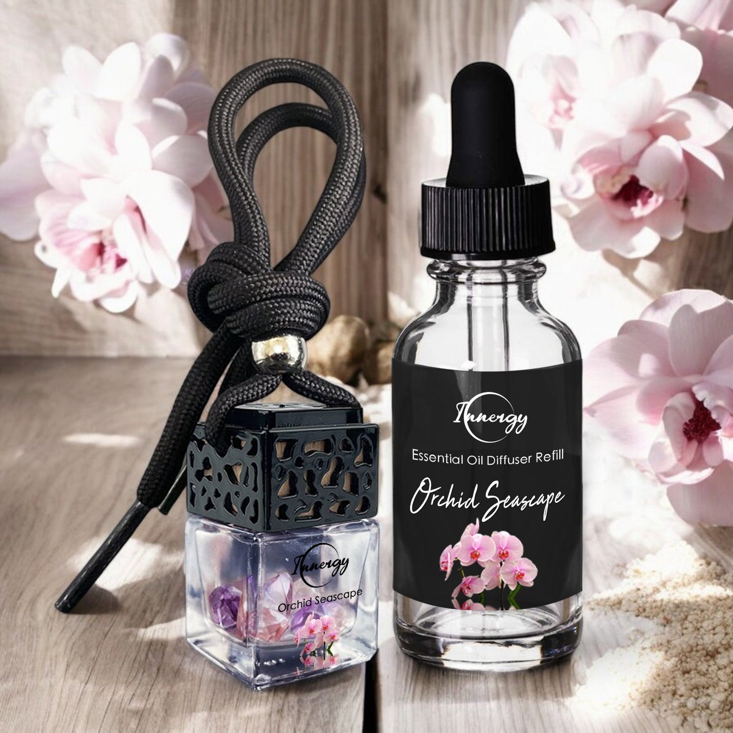 Orchid Seascape Crystal-Enhanced Oil Diffuser, Car Air Freshener, 8ml