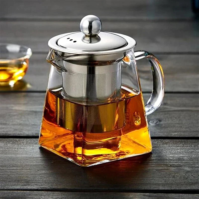 DecorBites™ Glass Tea Pot with Stainless Steel Infuser