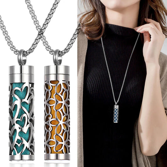 Stainless Steel Aromatherapy Necklace – Oil Diffuser Pendant