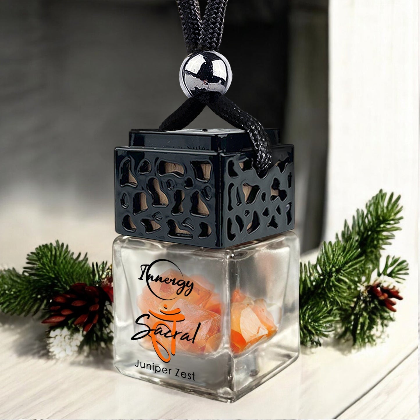 Sacral Chakra Crystal-Enhanced Oil Diffuser, Car Air Freshener, 8ml