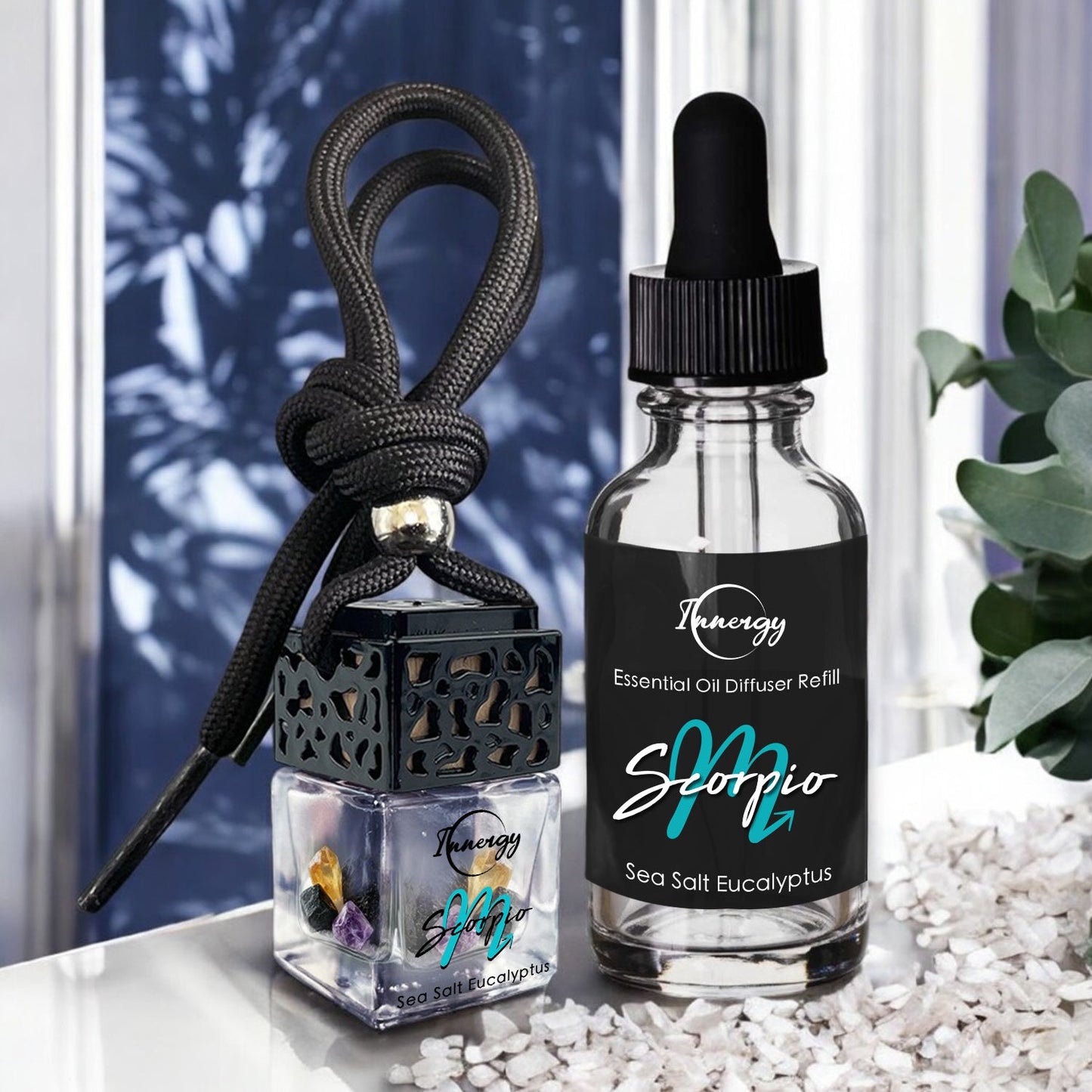 Scorpius Zodiac Crystal-Enhanced Oil Diffuser, Car Air Freshener, 8ml