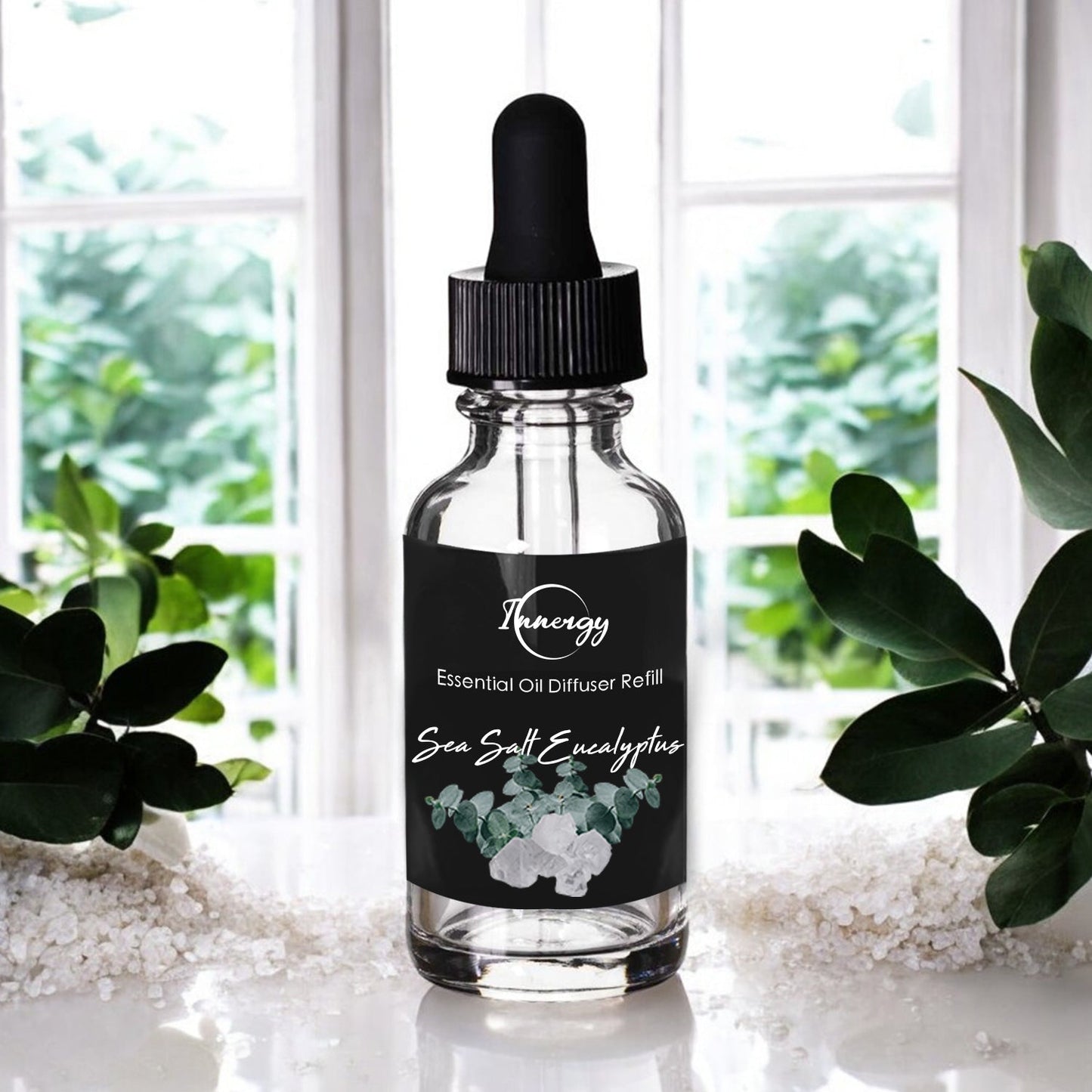 Sea Salt Eucalyptus Crystal-Enhanced Oil Diffuser, Car Air Freshener, 8ml